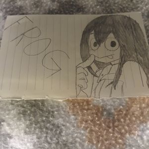 A drawing of a mha character